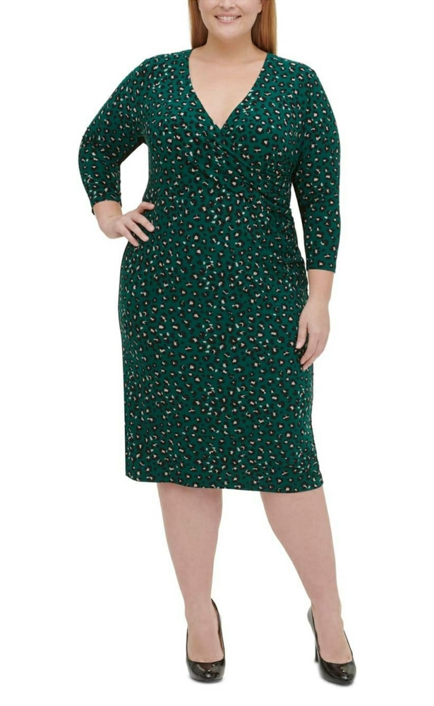 TOMMY HILFIGER Womens Green Printed Long Sleeve